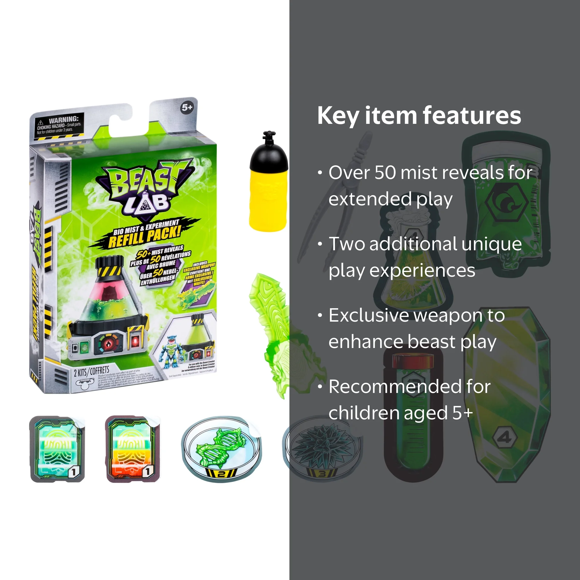 Beast Lab Bio Mist Refill Pack with 2 Experiments, Exclusive