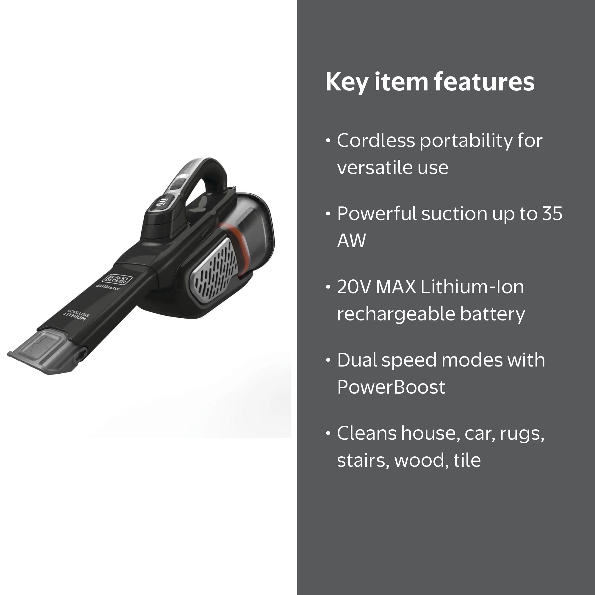 BLACK+DECKER Dustbuster Handheld Vacuum, Cordless, AdvancedClean+