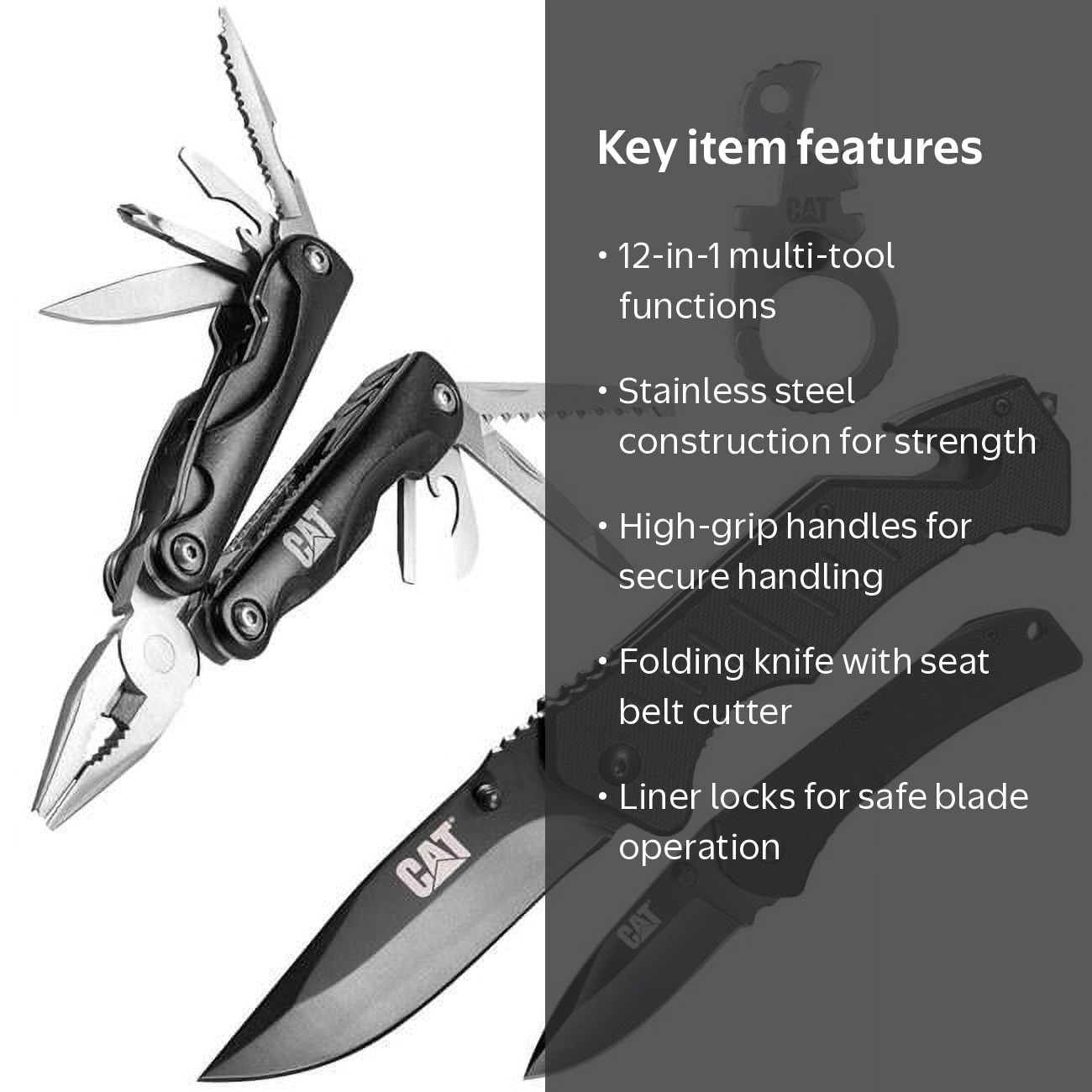 Cat 4 Piece Multi-Tool and Folding Pocket Knife Set - 980103