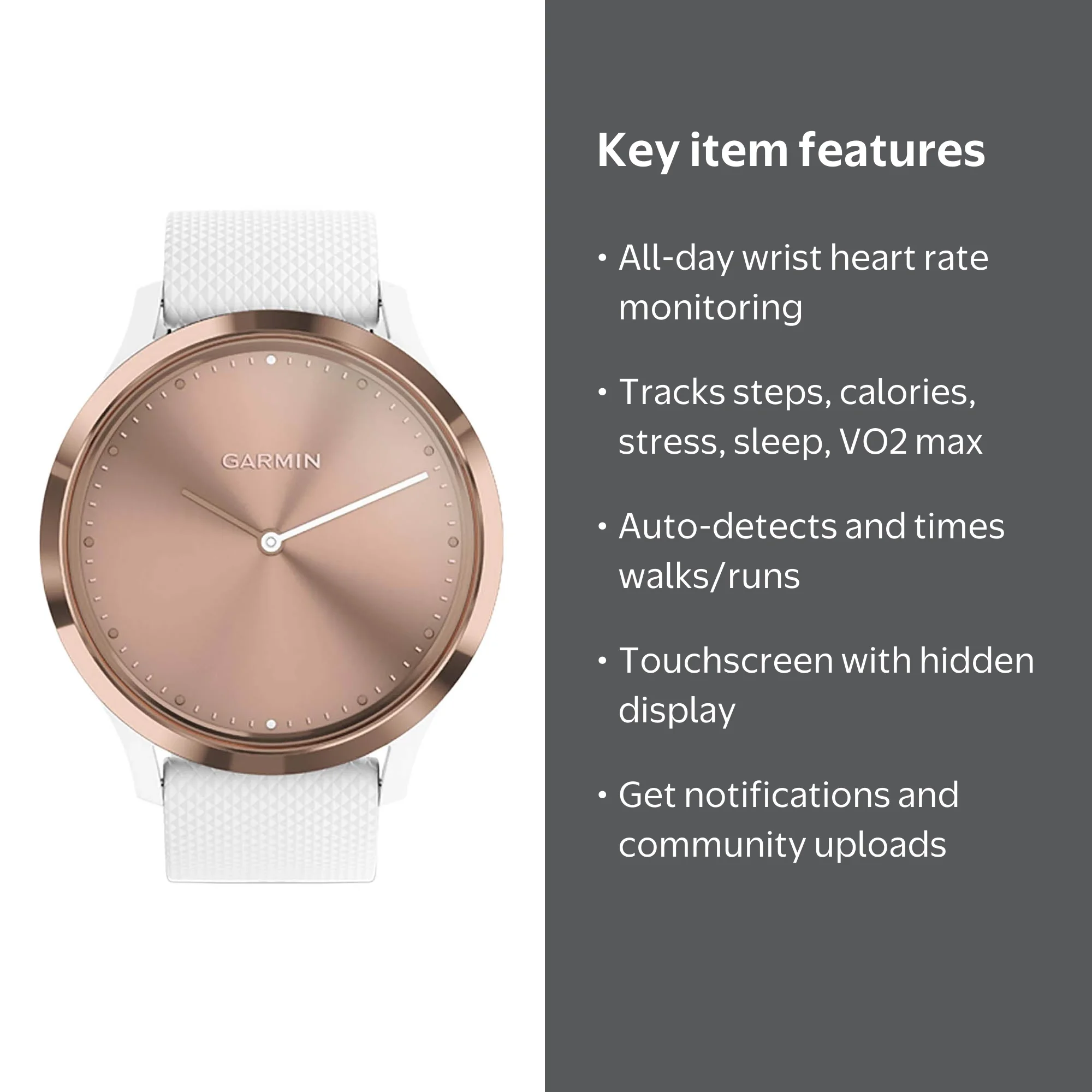 Garmin Vivomove HR Sport Hybrid Smartwatch with Fitness Tracker