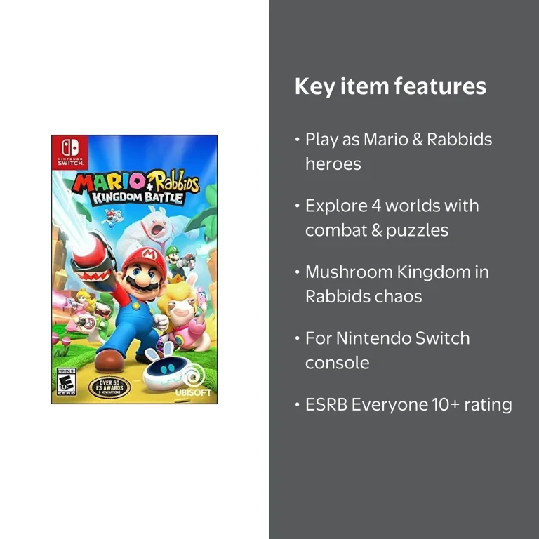 Ubisoft Nintendo Switch Game, Mario + Rabbids Kingdom Battle
