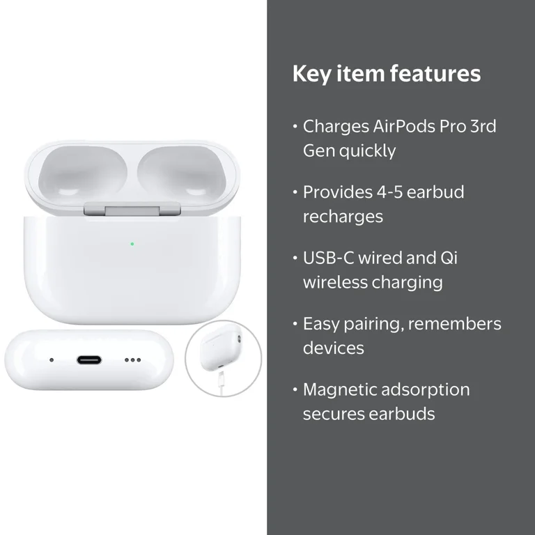 Replacement Wireless Charging Case for AirPods Pro 3 (A3063, A3064