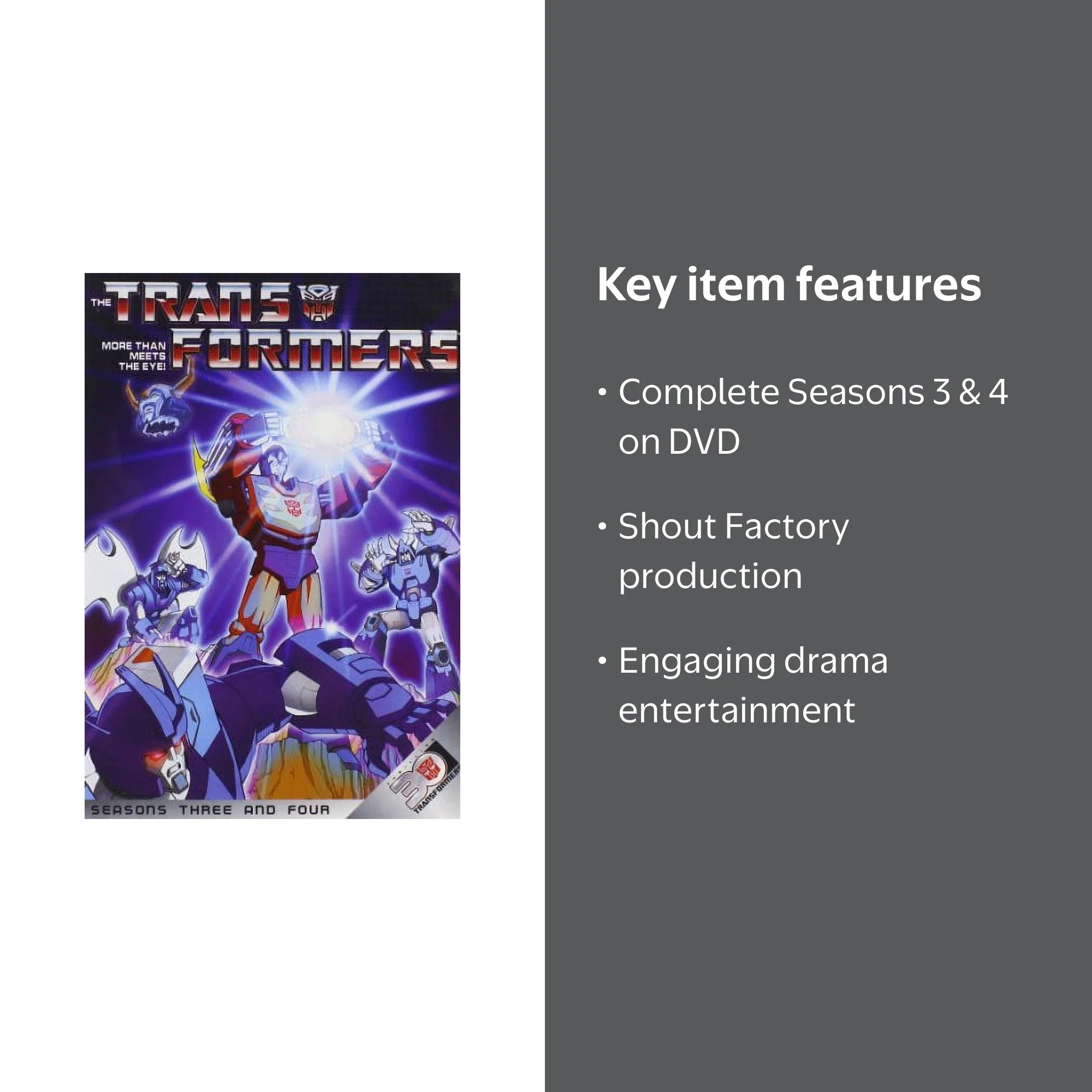 Transformers: Season Three and Four (DVD), Shout Factory, Drama