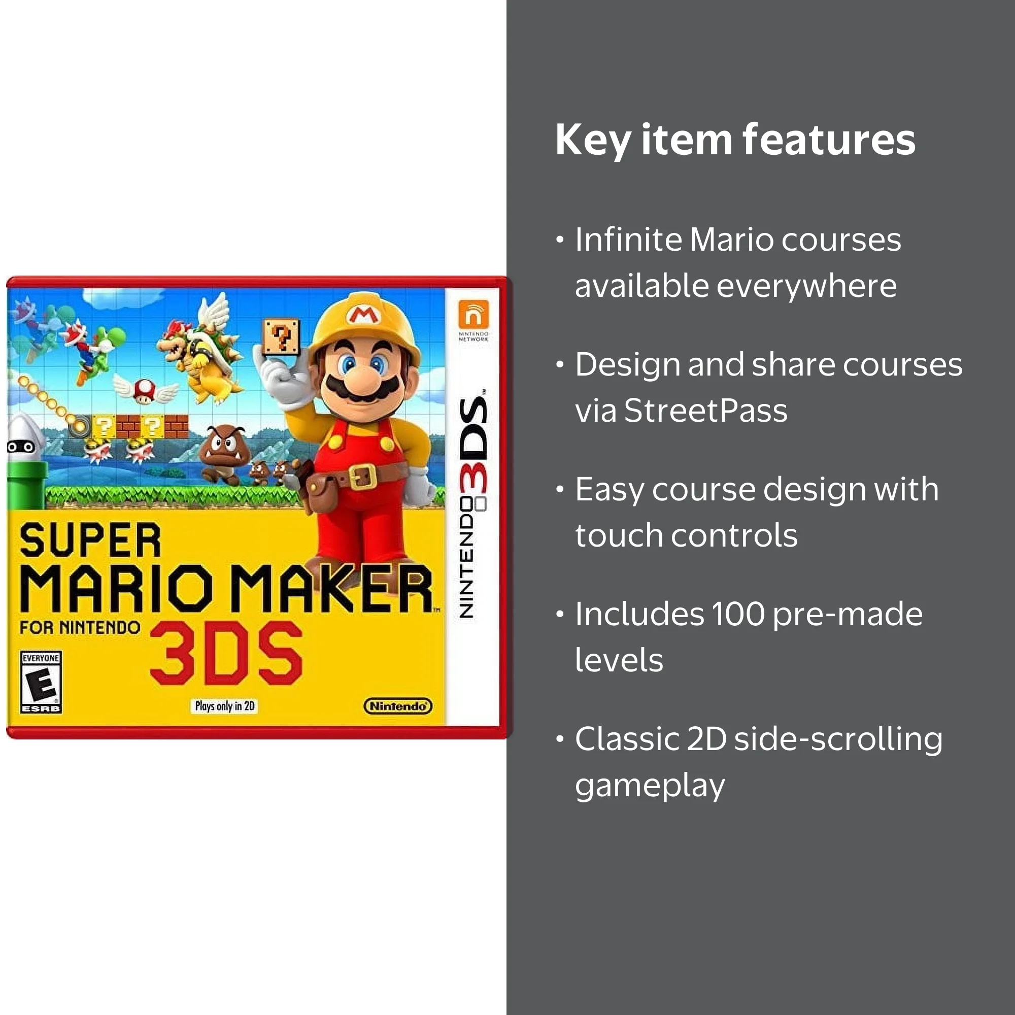 Nintendo, Super Mario Maker, 045496744472, for Nintendo 3DS