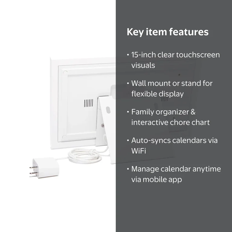 Skylight 15-inch Touchscreen Digital Calendar, Family Organizer