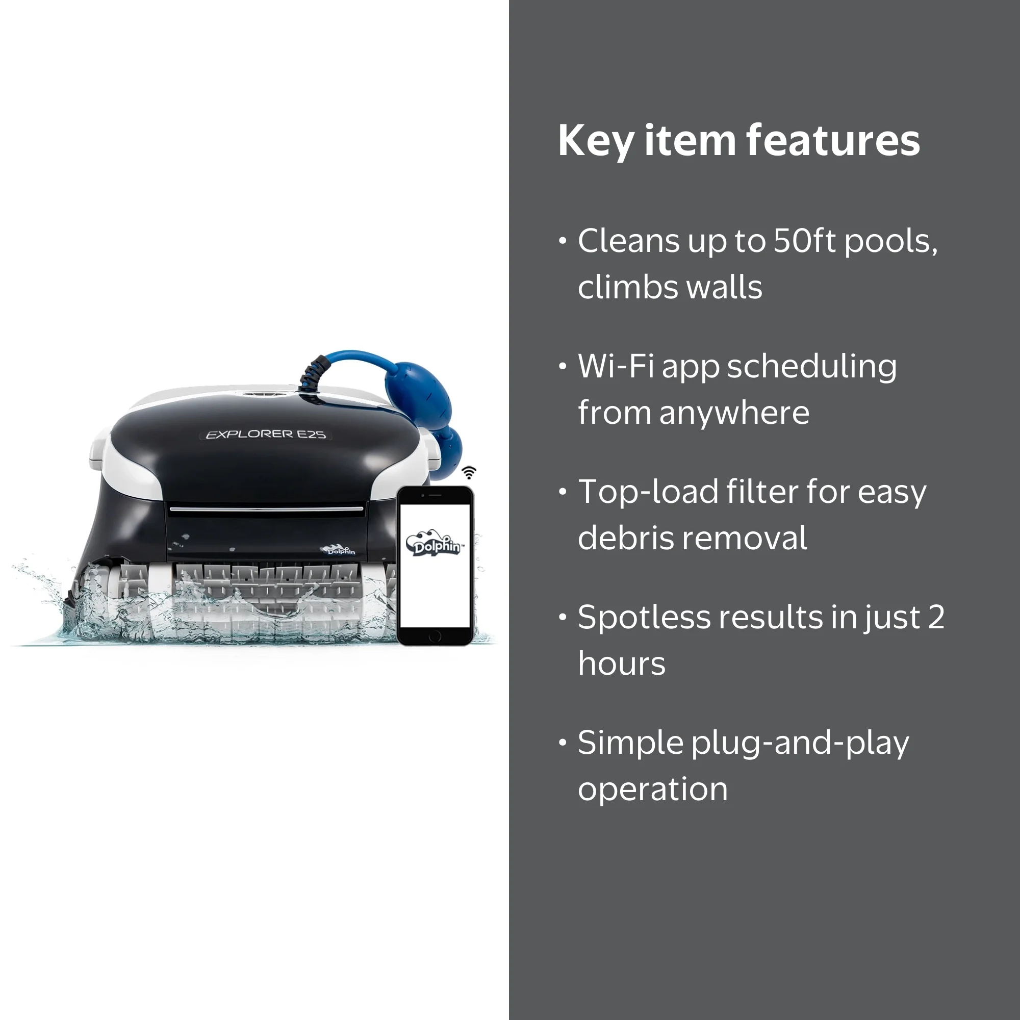 Dolphin (2026 Model) Explorer E25 Wi-Fi Automatic Robotic Pool