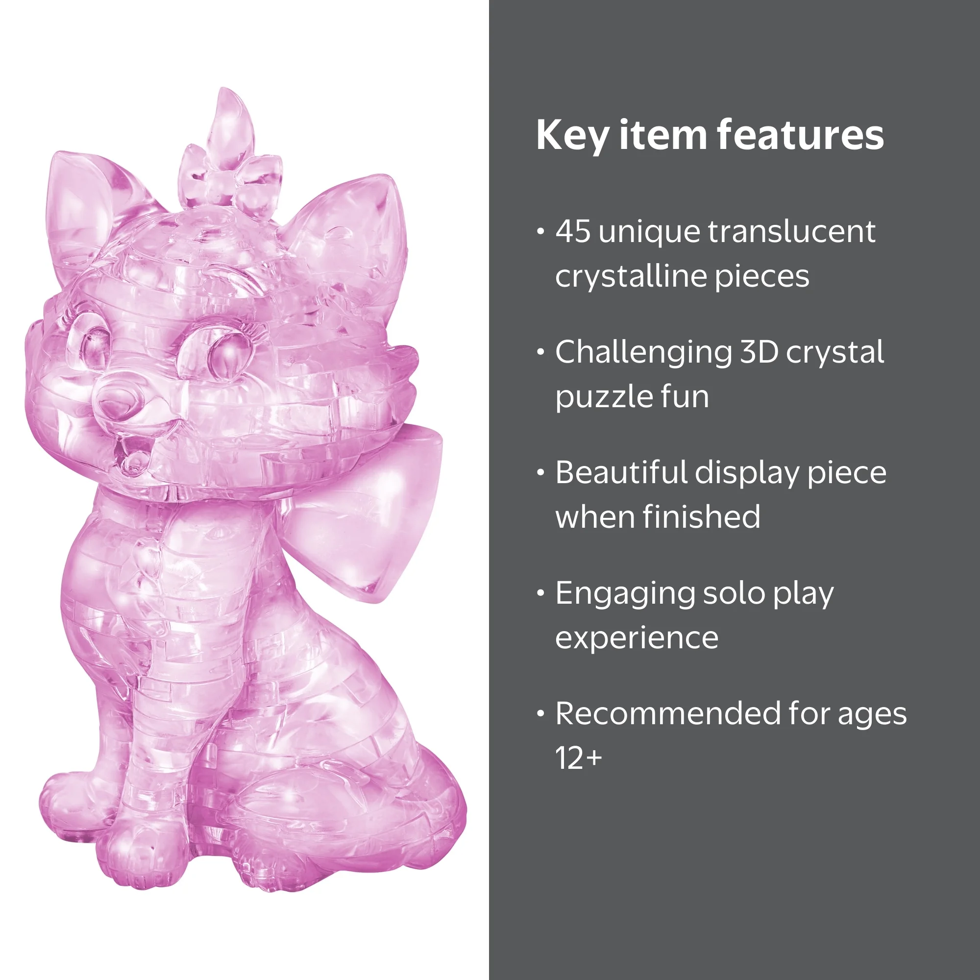 AreYouGame.com 45-Piece Disney Marie 3D Crystal Puzzle for Adults