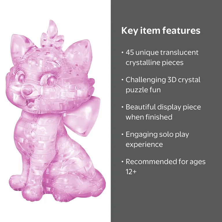 AreYouGame.com 45-Piece Disney Marie 3D Crystal Puzzle for Adults