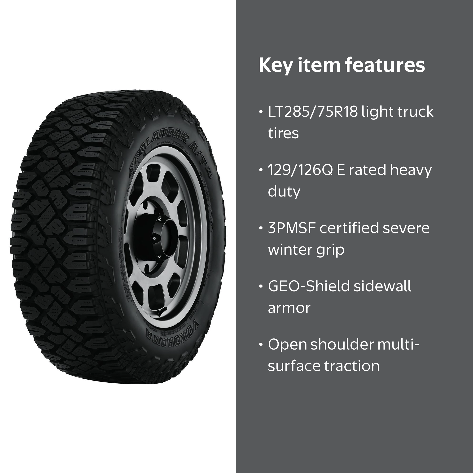 Free Shipping! Yokohama Geolandar A/T XD LT285/75R18 129/126Q E