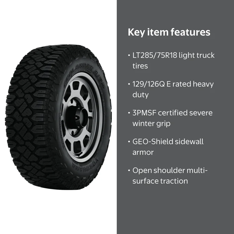 Free Shipping! Yokohama Geolandar A/T XD LT285/75R18 129/126Q E