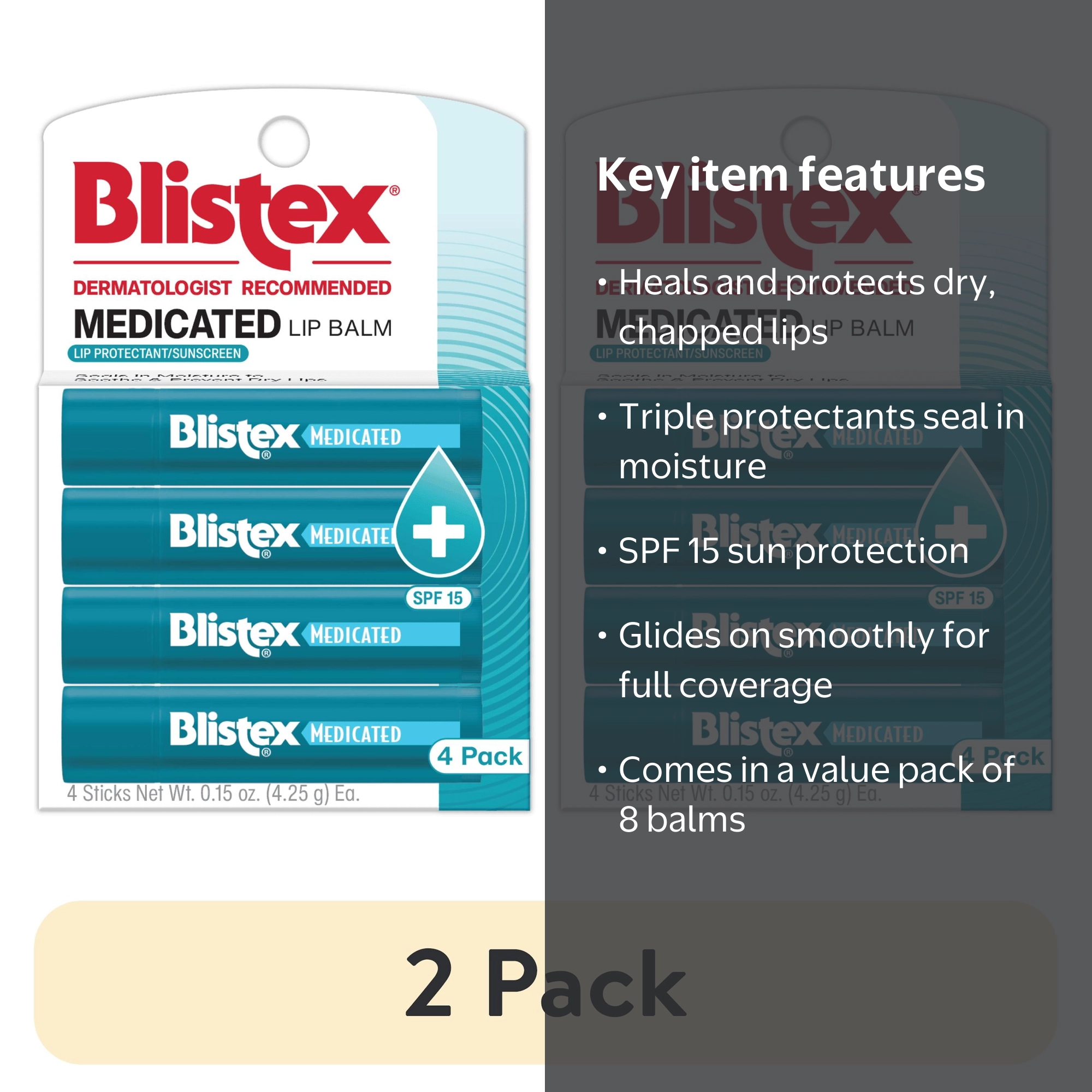 2 pack) Blistex Medicated Balm 4pk 0.15oz - Walmart.com
