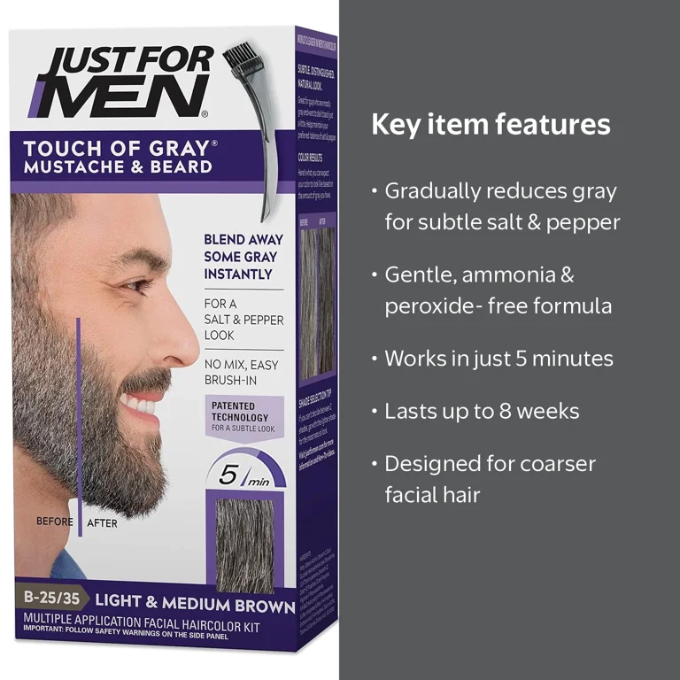 Just For Men Mustache & Beard Hair Color, B 25/35 Light & Medium