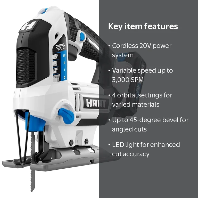HART 20-Volt Cordless Orbital Jigsaw Kit, 1.5Ah Battery - Walmart.com