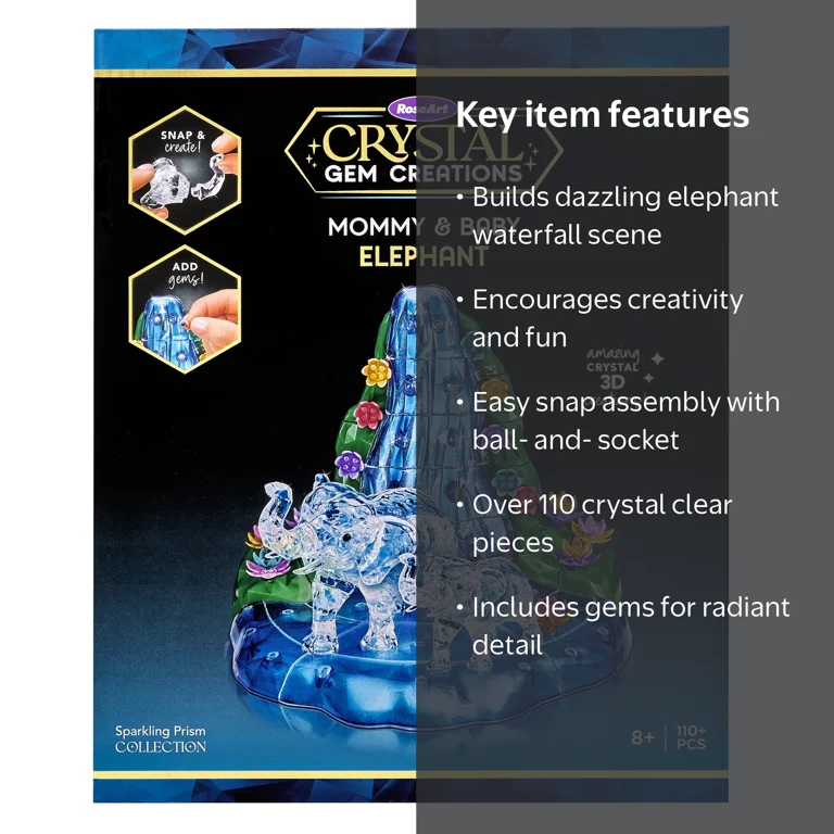 Crystal Gem Creations Mommy & Baby Elephant by RoseArt, 110+