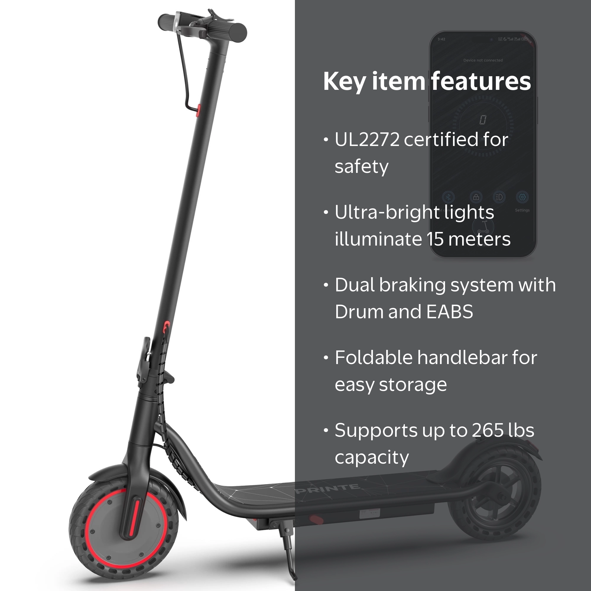 PRINTE N85 8.5 inch Electric Scooter with LCD Display Waterproof
