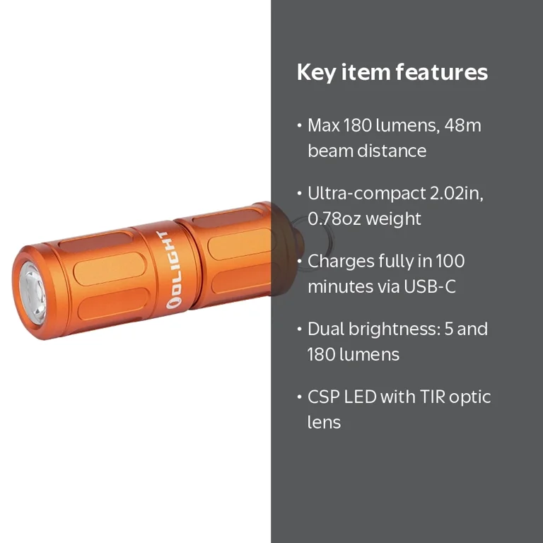 Olight, Keychain Flashlight, I1R 2 Pro Eos, Rechargeable, 180
