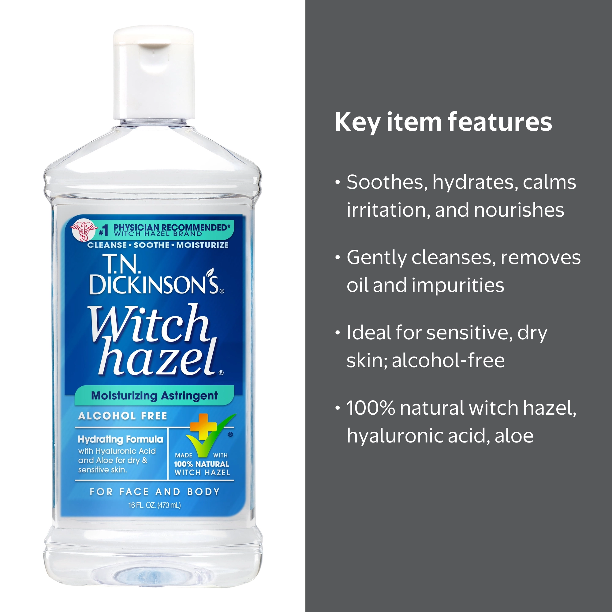 T.N. Dickinson's Witch Hazel Moisturizing Astringent, 16 fl oz