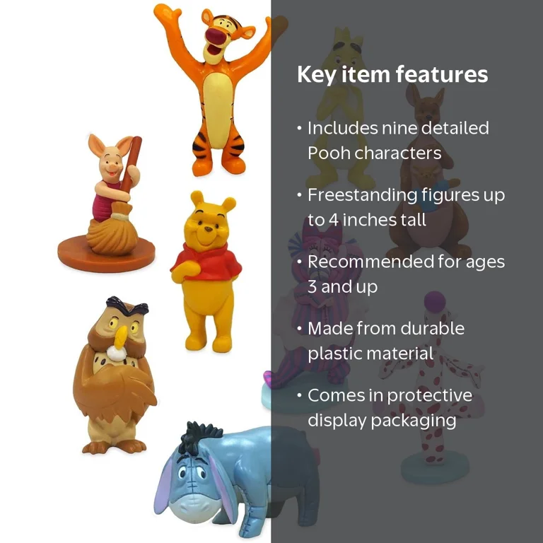 Disney Winnie the Pooh Deluxe Figure Set, Tigger, Piglet, Play Set