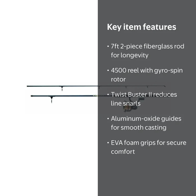 Daiwa D-Wave Fiberglass Spinning Fishing Rod & 4500 Reel Combo