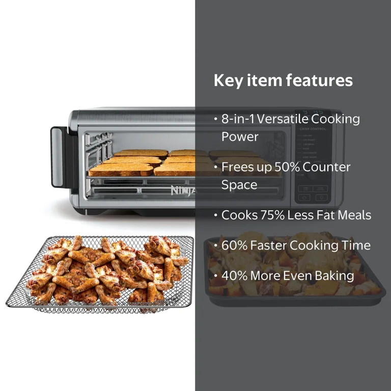 Ninja, Foodi™ Digital Air Fry Oven, 8-in-1, Flip-Away, Silver