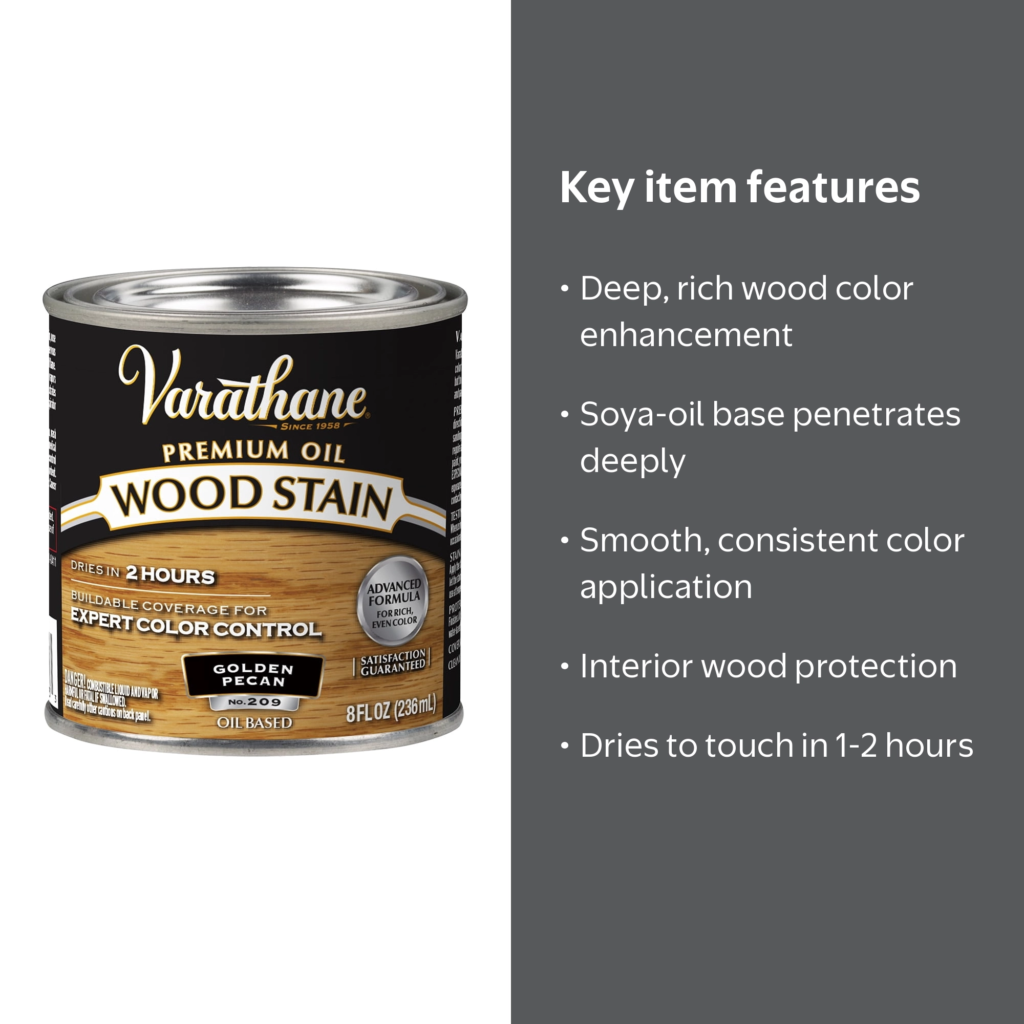 Golden Pecan, Varathane Premium Oil-Based Interior Wood Stain