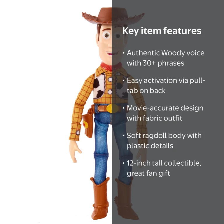 Disney Pixar Toy Story, Roundup Fun Woody Large Talking Figure 12