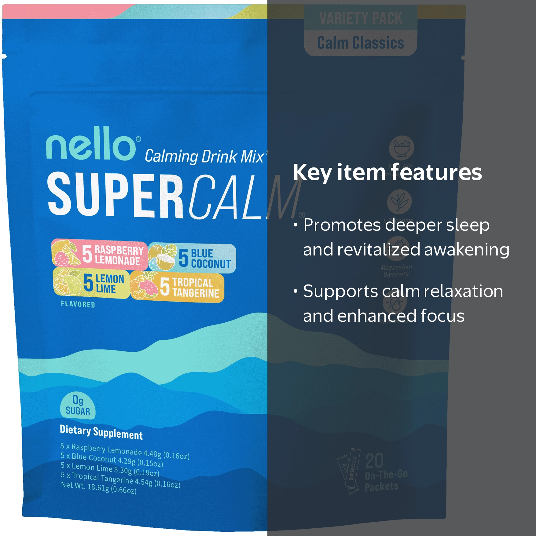Supercalm Drink Mix - Ashwagandha KSM 66, Magnesium Glycinate & L