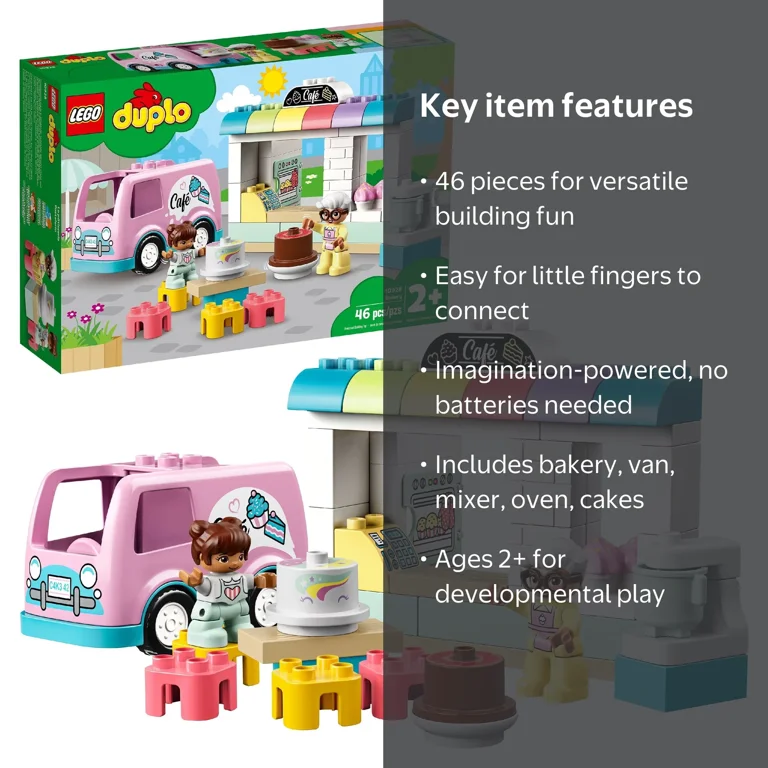 LEGO, DUPLO Town Bakery, 10928, Educational Building Toy for Kids 