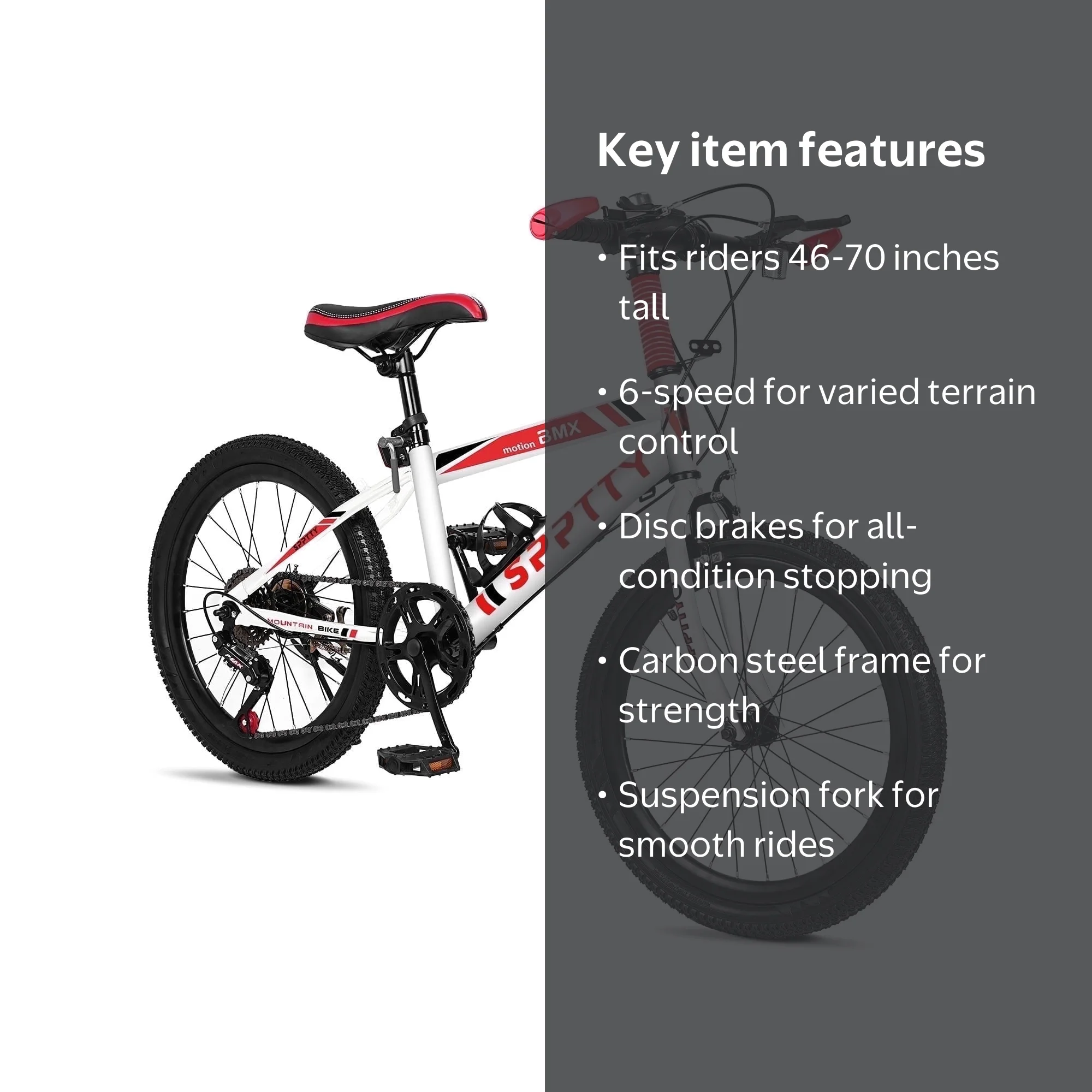 20-24 inch Bike,6-Speed Mountain Bike for Men Women Boys Girls