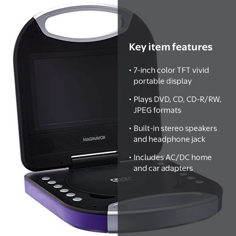Magnavox 7-inch portable DVD/CD Player with Color TFT Screen