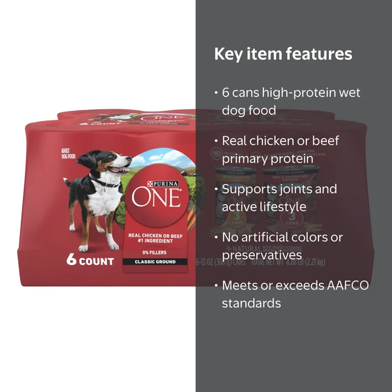 Purina ONE Natural Wet Dog Food, High Protein Soft Variety Pack