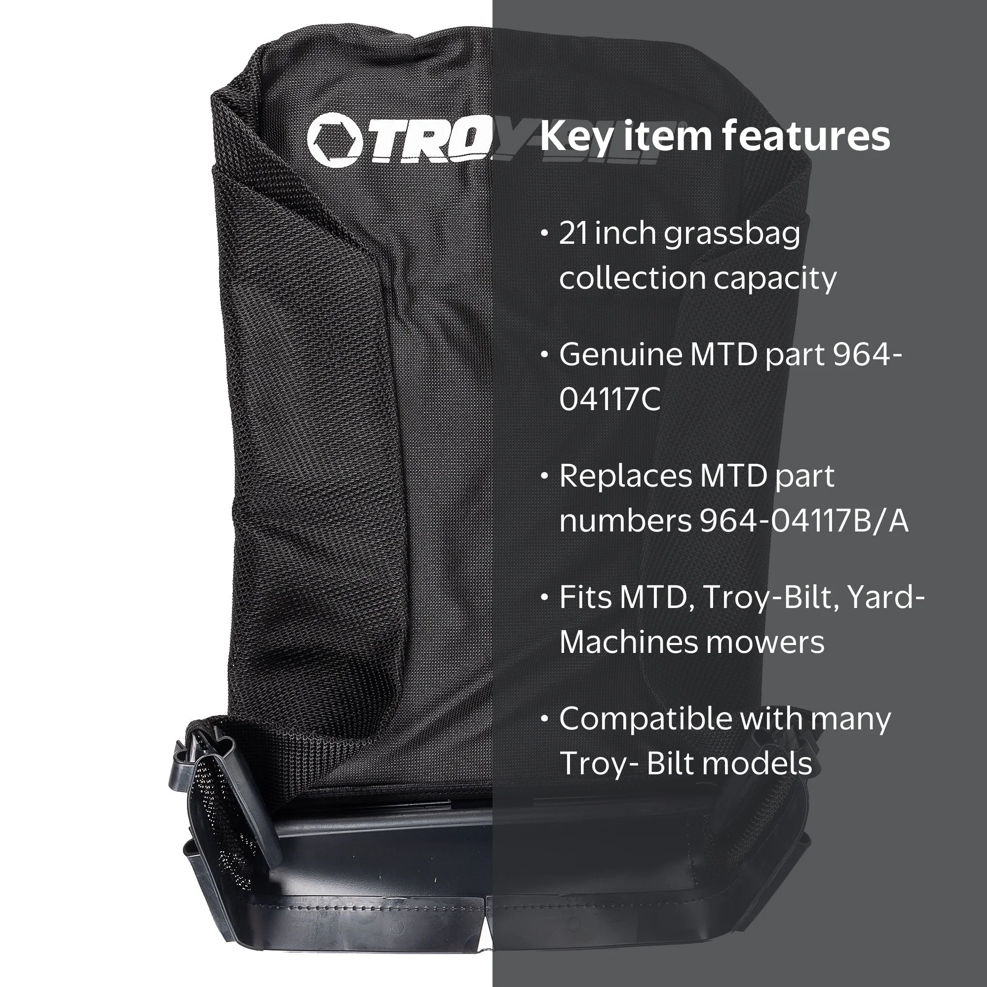 MTD, Grassbag, 964-04117C, 21 inch Troy-Bilt TB290ES - Walmart.com