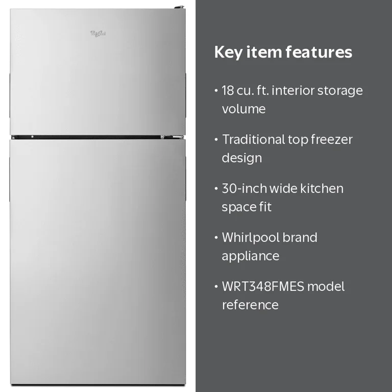 Whirlpool WRT348FMES Full Size 18 Cu. Ft. Stainless Steel Wide Top