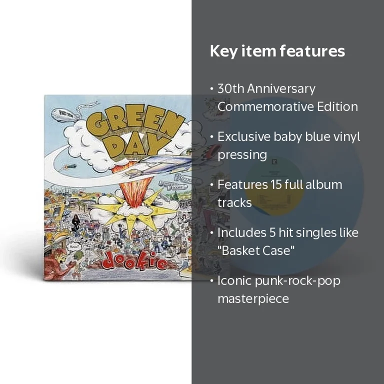 Green Day, Vinyl Record, Dookie 30th Anniversary, Baby Blue Vinyl