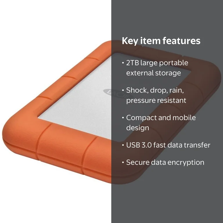 Seagate, External Hard Drive, 2TB Rugged Mini, Shock & Water