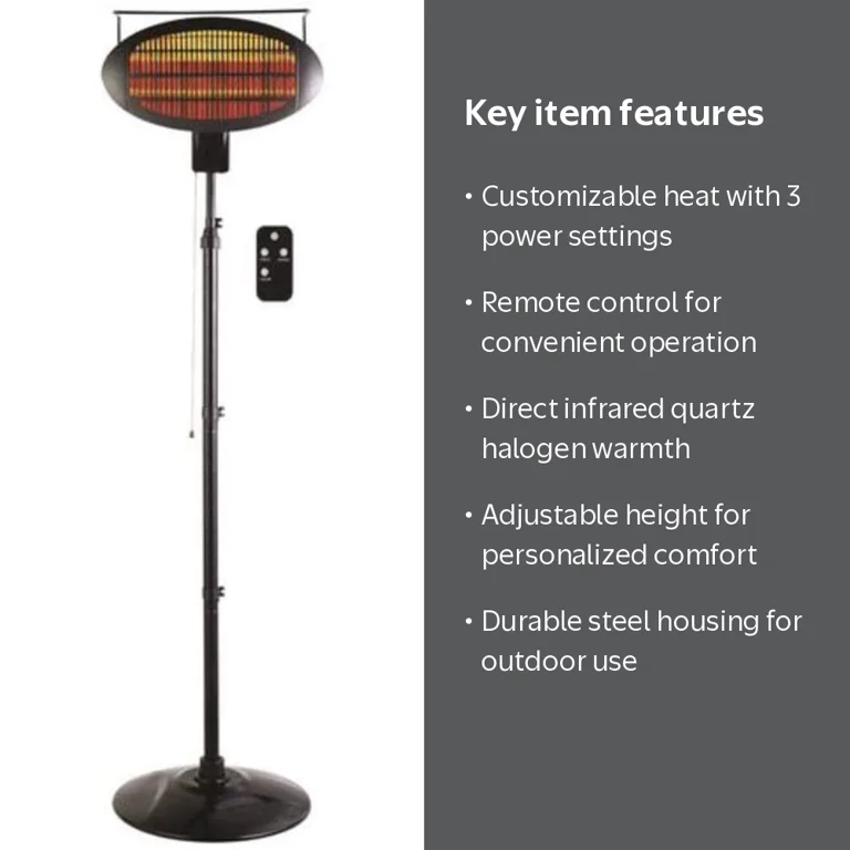 Optimus PHP-1500DIR Portable Infrared Quartz Freestanding Patio