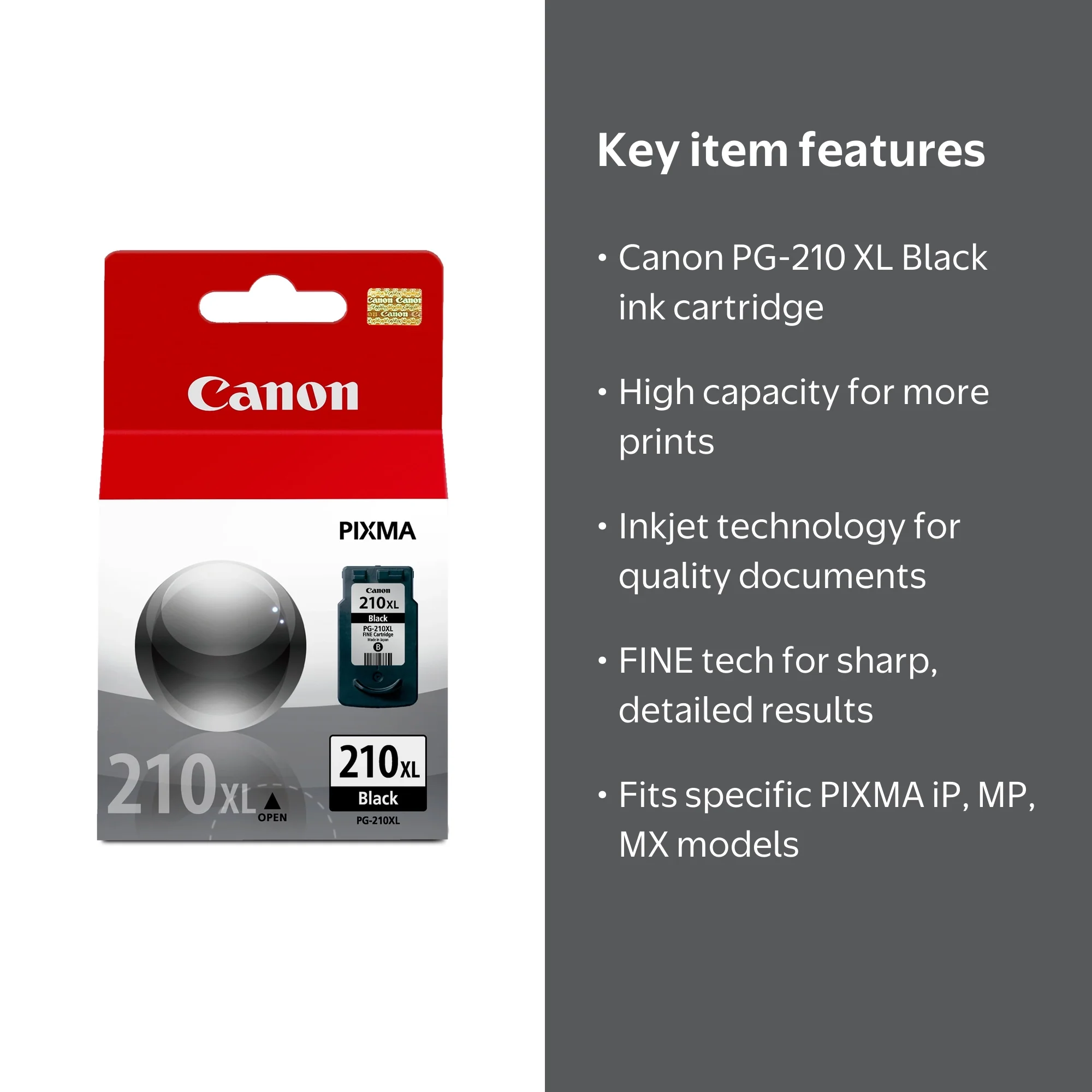 Canon PIXMA PG-210 XL Black Inkjet Print Cartridge for iP, MP, MX