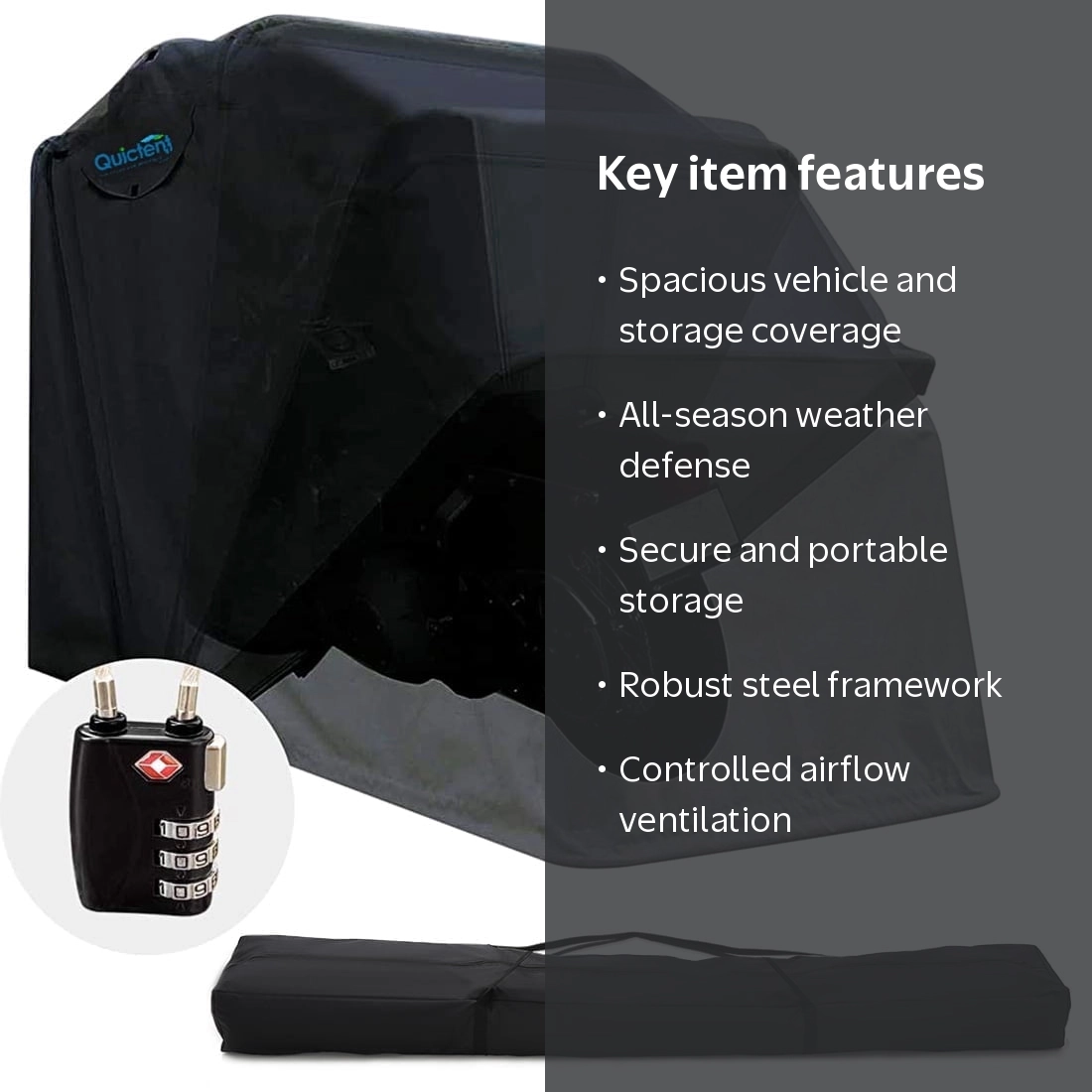 Quictent Heavy Duty Motorcycle Shelter Storage Cover with Code