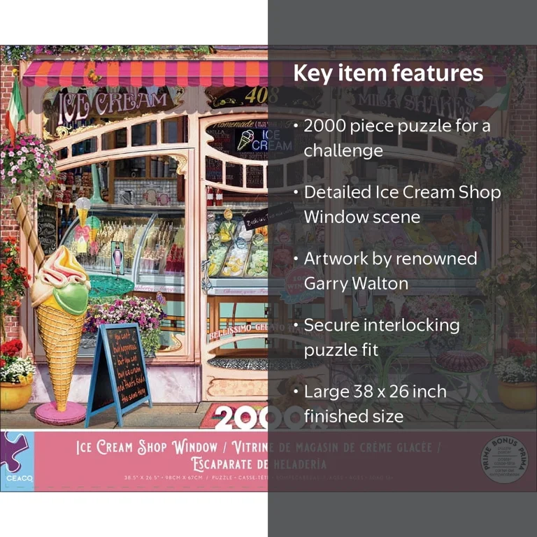 Ceaco 2000 Piece Ice Cream Shop Window (Garry Walton) Interlocking