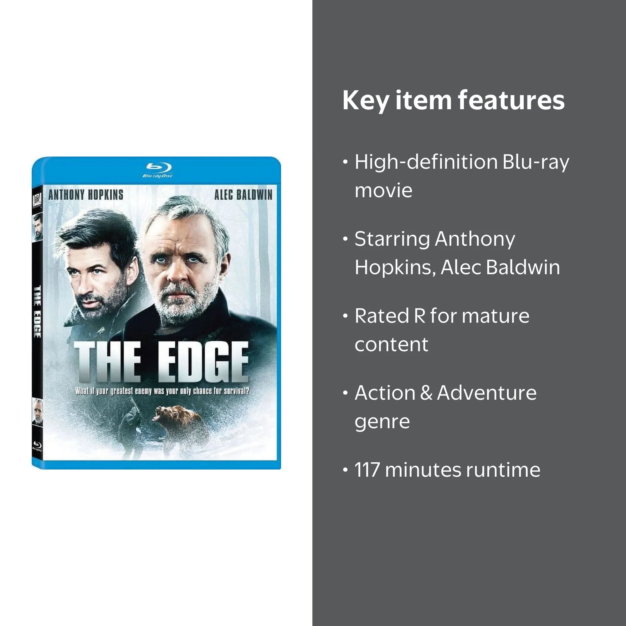 The Edge (Blu-ray) - Action & Adventure Movie with Anthony Hopkins