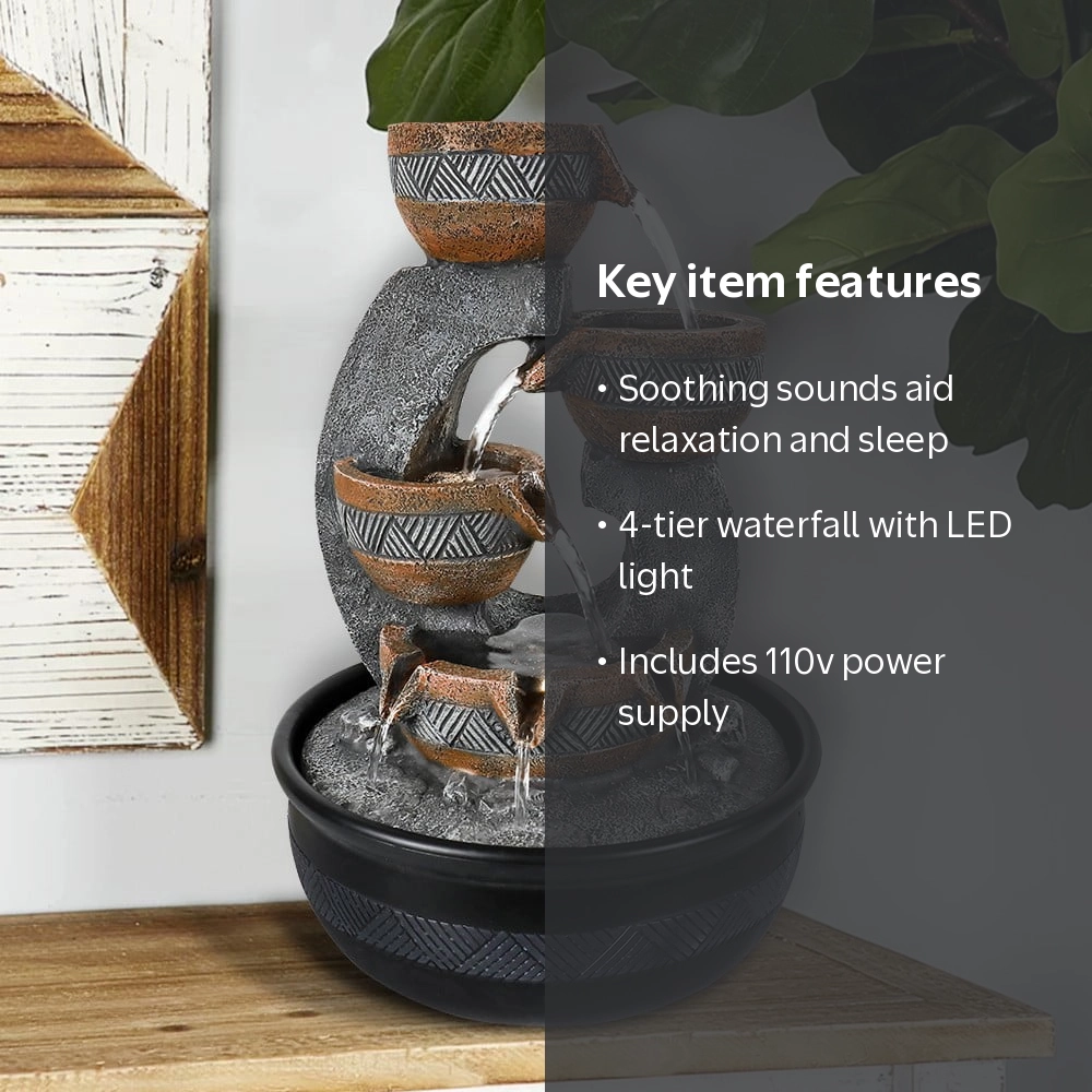 SunJet Tabletop Water Fountain-Indoor Fountain for Home Office