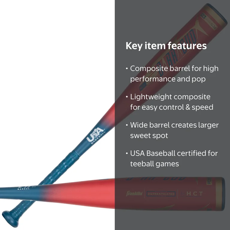 Franklin Sports Barracuda 1300 Youth Composite Teeball Bat, 24 in