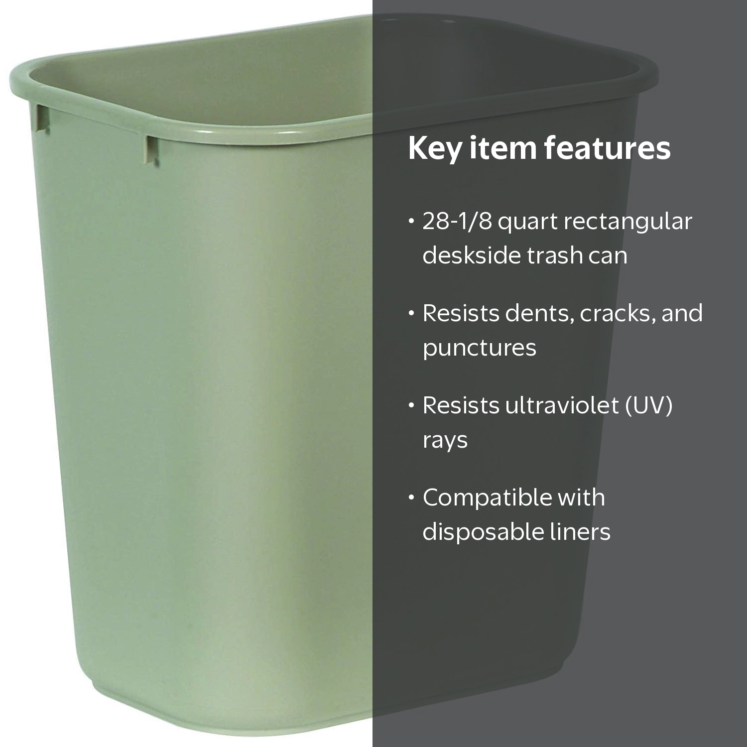 Rubbermaid Commercial Products, Trash Can, 28-1/8 Quart, Beige