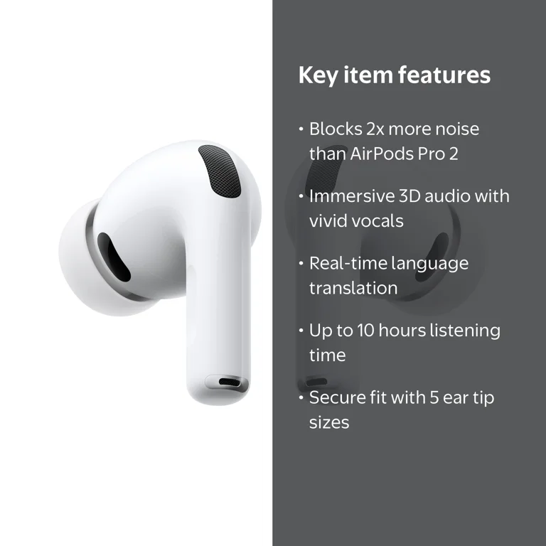 Apple, AirPods Pro 3, Active Noise Cancellation, Wireless Earbuds
