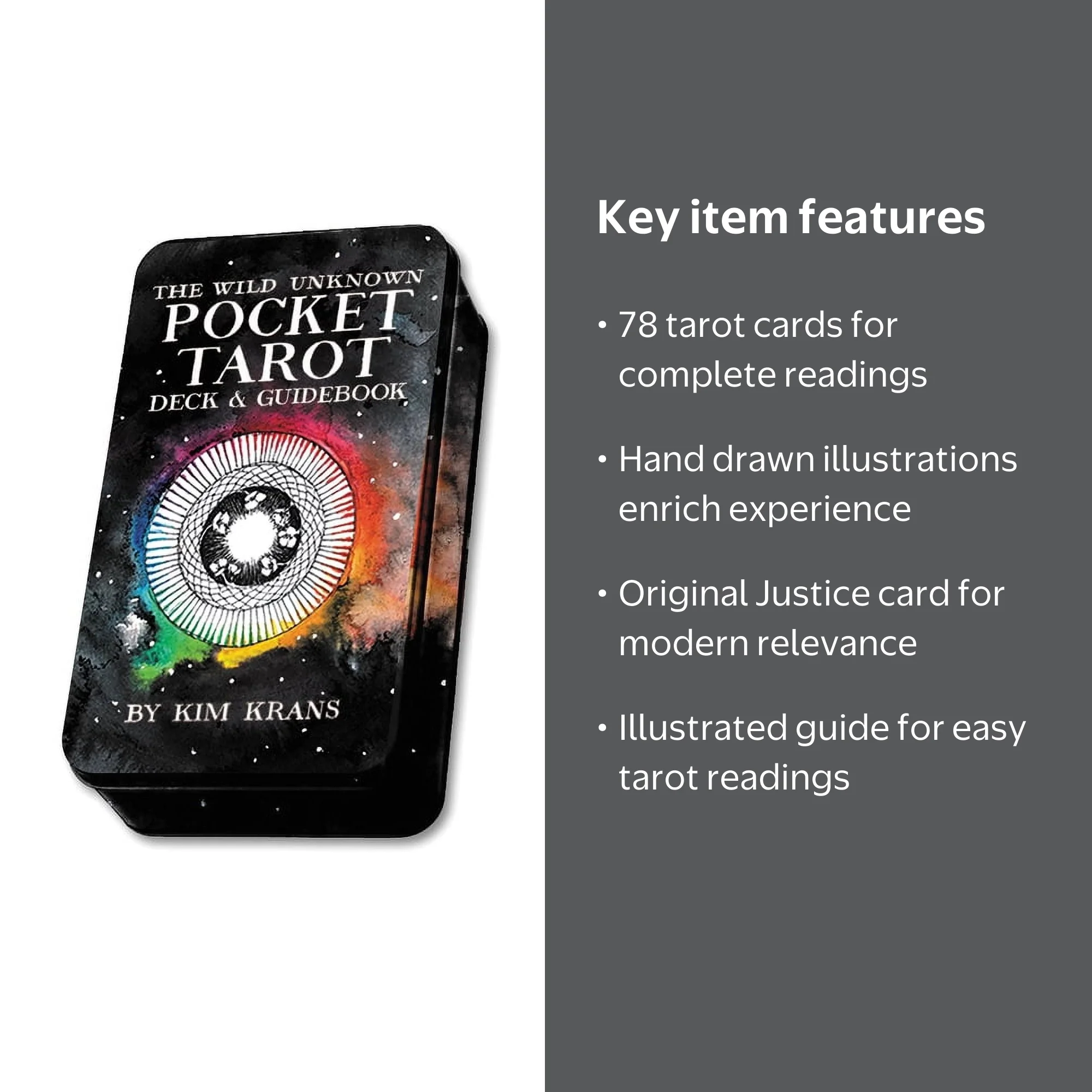 Kim Krans, Pocket Tarot Card Game, 78 Count, Compact & Portable