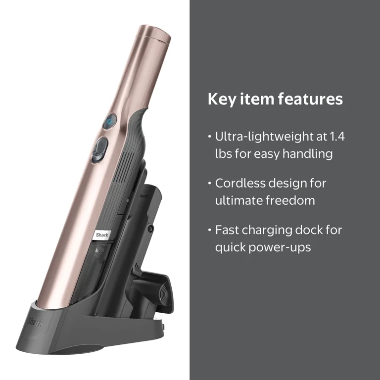 もんたはな　スタンド充電式スティッククリーナー ローズゴールド　Shark Shark, Handheld Vacuum, WV201RGBRN, Pet Friendly, Car & Home