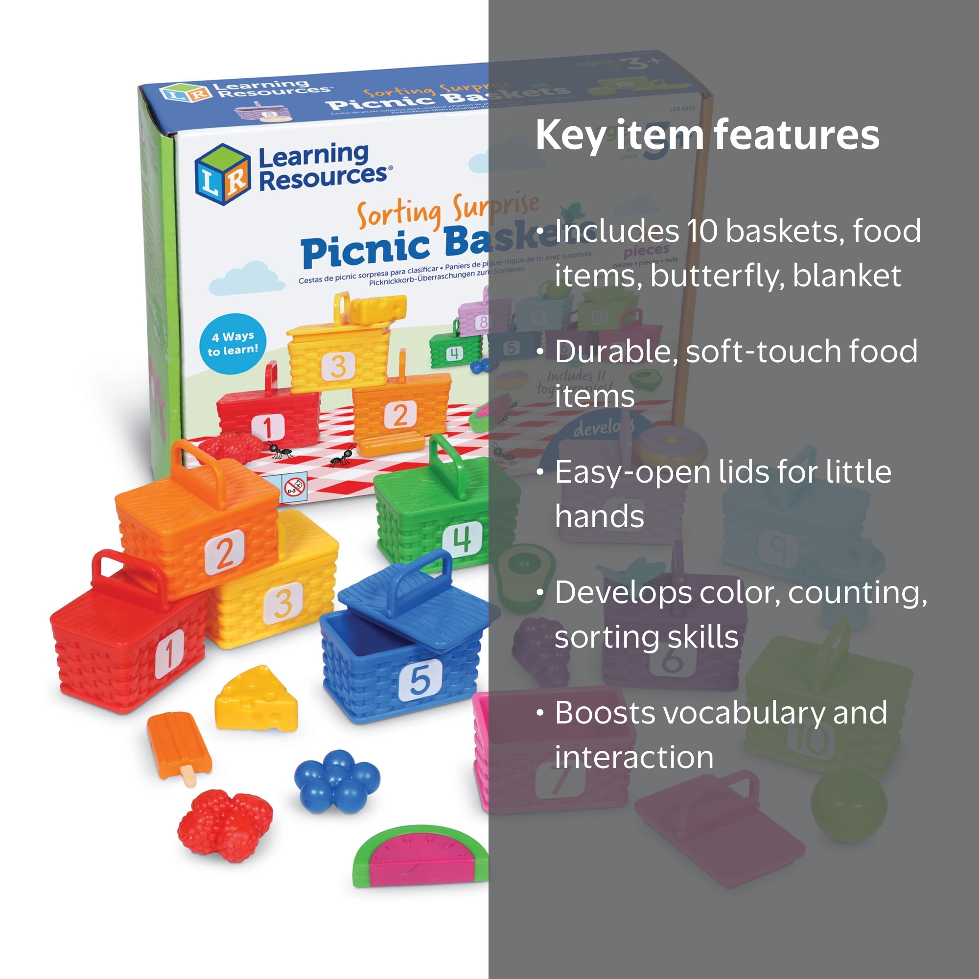 Learning Resources Sorting Surprise Picnic Baskets Preschool Toys