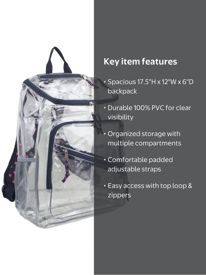 clear mini backpack office depot ZJIE 12x12x6 Stadium Approved, Transparent Backpack See Through Backpack for Concerts and Sporting Event, Work, School, Security (Grey) Sturdy bottom and finished seams add durability Clear Hello Kitty Backpack