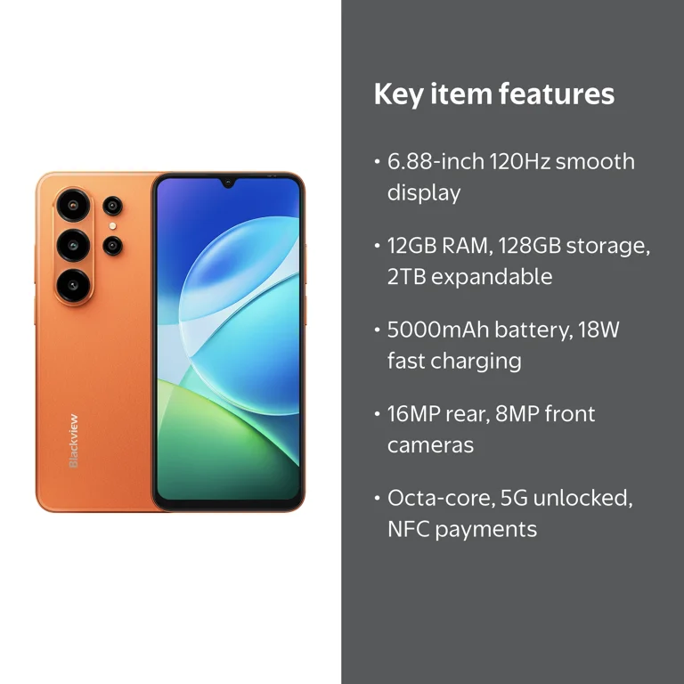 SIMフリー Blackview スマホ Android16 128GB 588 Blackview, Unlocked Phone, 6.88