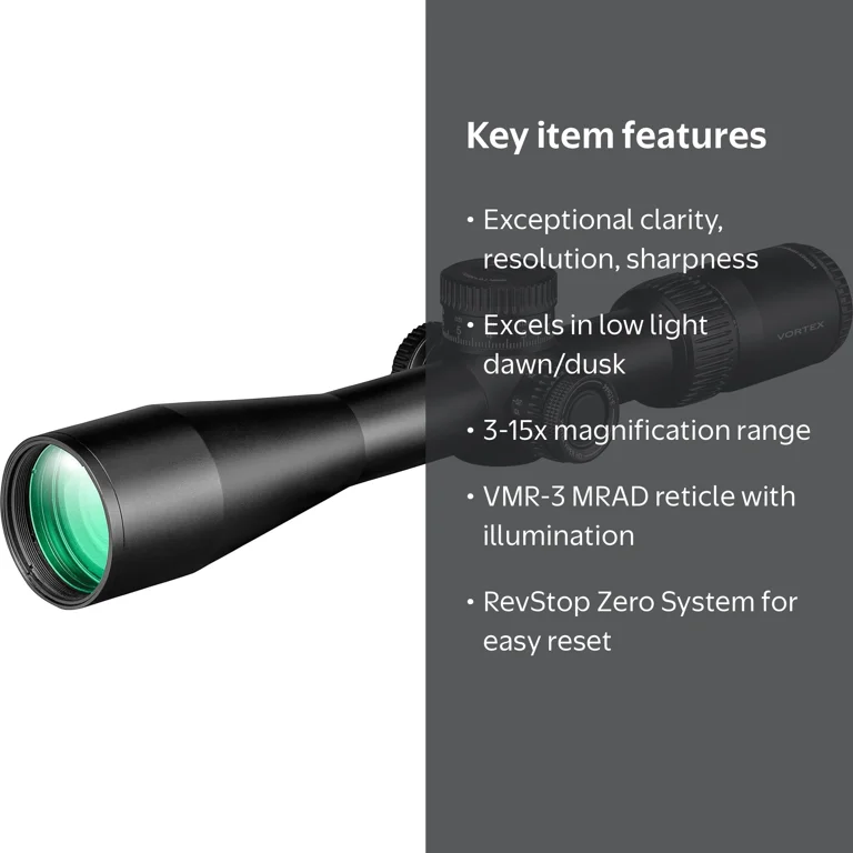 Vortex Viper HD Rifle Optic 3-15x44 Riflescope with 30mm Tube (VMR